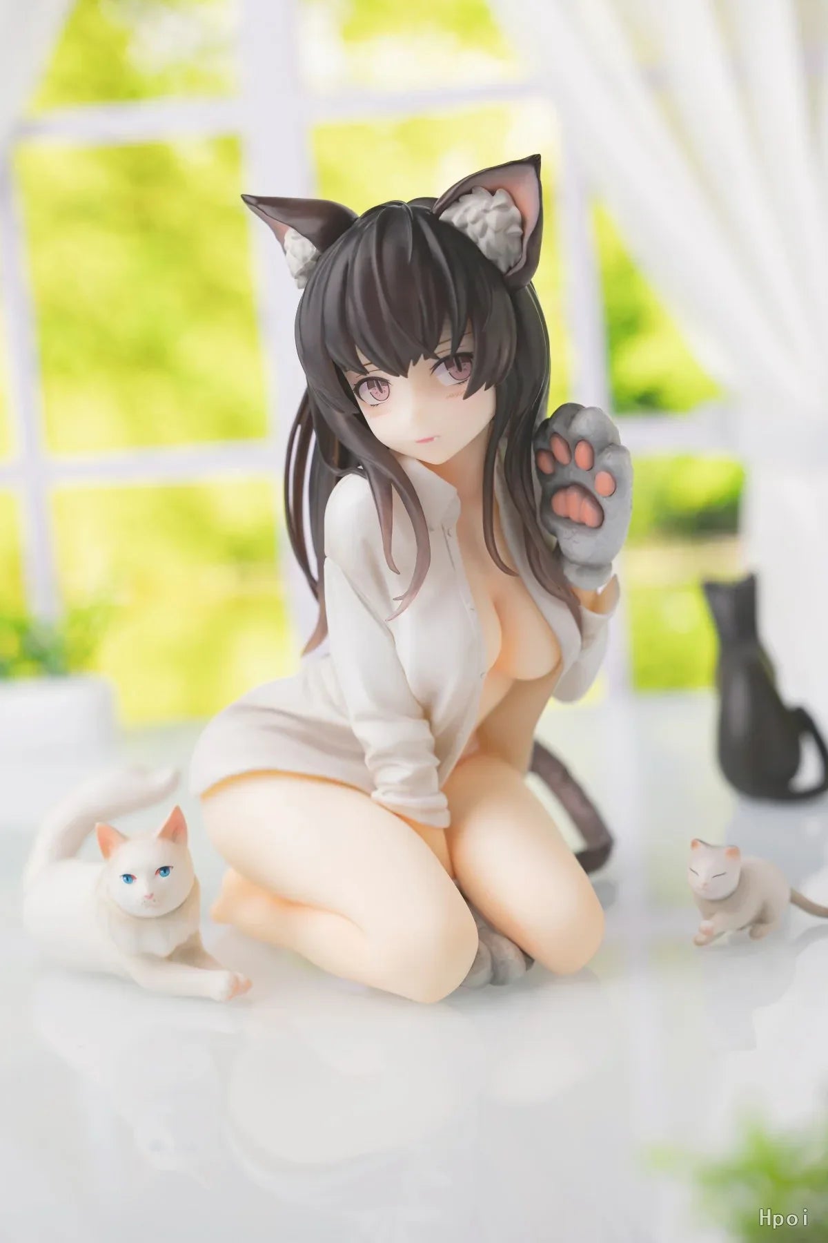 Mia 1/7 Scale Figure White Dress Brown Hair Ver. Cat Girl