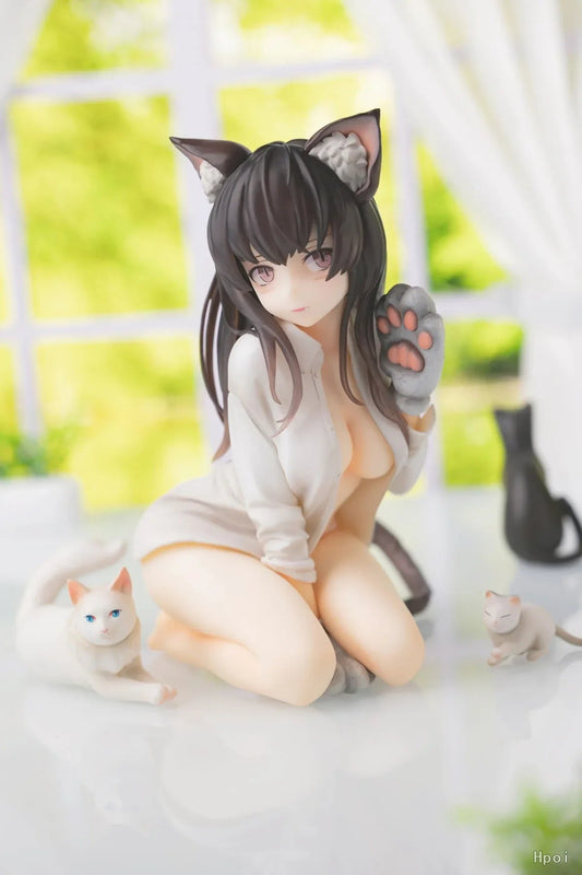 Mia 1/7 Scale Figure White Dress Brown Hair Ver. Cat Girl