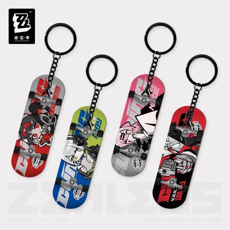 Zenless Zone Zero New Eridu Series Cunning Hares AKA Gentle House Chibi Fingertip Skateboard Pendant Keychain