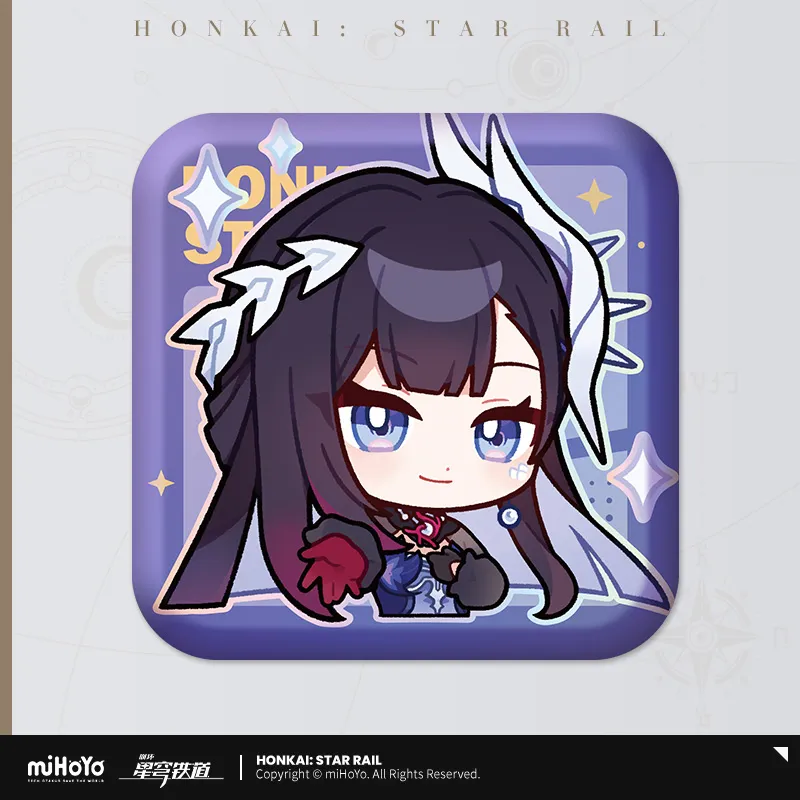 Honkai: Star Rail Pom-Pom Exhibition Series Square Tinplate Badge
