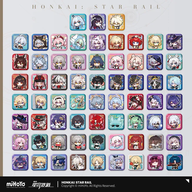 Honkai: Star Rail Pom-Pom Exhibition Series Square Tinplate Badge