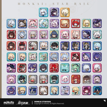 Honkai: Star Rail Pom-Pom Exhibition Series Square Tinplate Badge