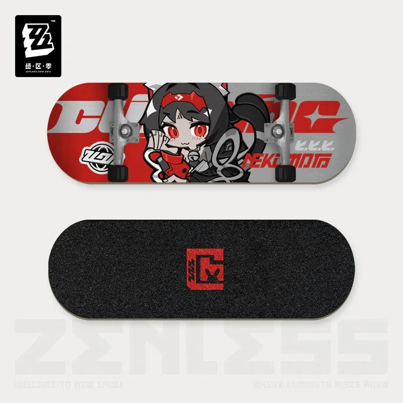 Zenless Zone Zero New Eridu Series Cunning Hares AKA Gentle House Chibi Fingertip Skateboard Pendant Keychain